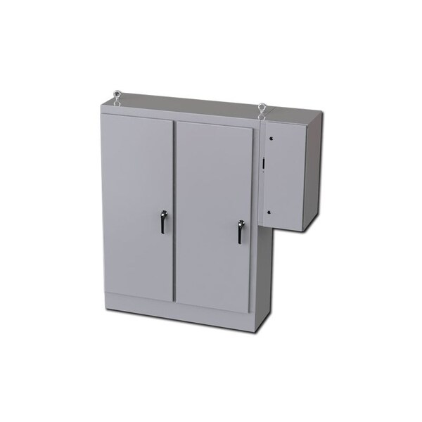 3 Point Latch with Padlock Handle Electrical Enclosures, 72 in H, 18 in D, 53-3/4 in W